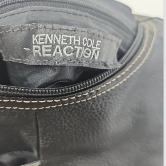 Vintage Kenneth Cole Reaction Black Pebble Leather Hobo Satchel Shoulder Purse - Picture 7 of 8